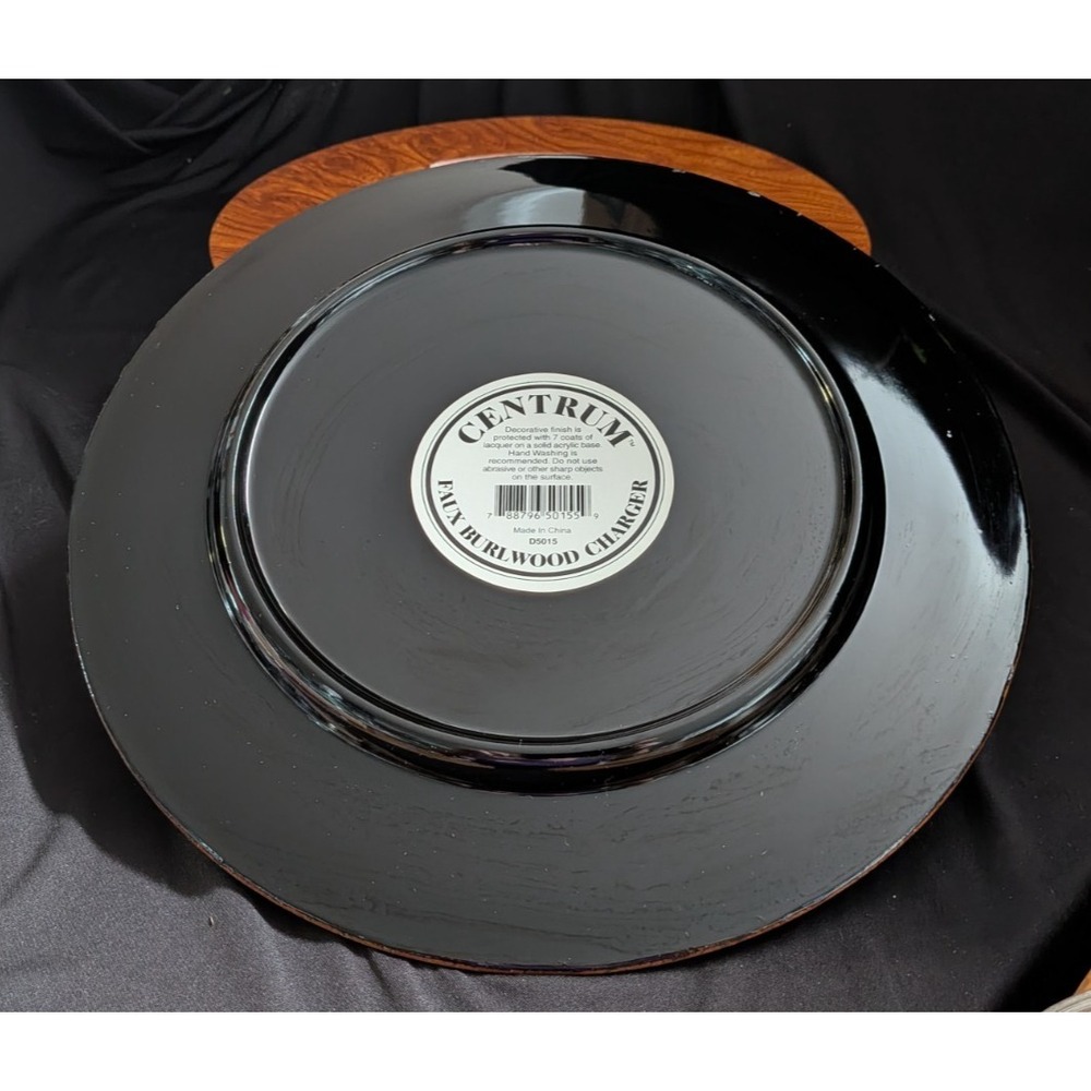 VINTAGE‎ CENTRUM FAUX BURLWOOD CHARGER SET OF 8 - Picture 6 of 6